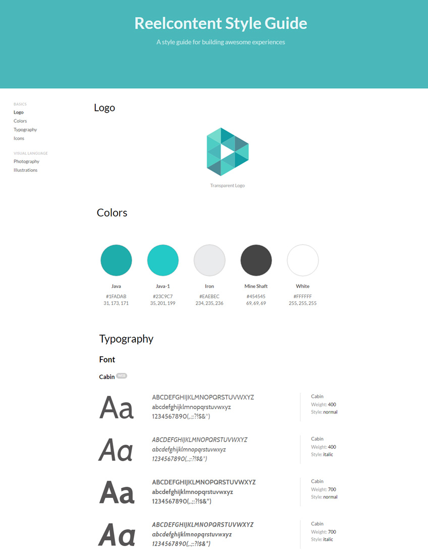 Reelcontent Branding Style Guide